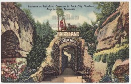 USA, ROCK CITY GARDENS TN, ENTRANCE TO FAIRYLAND CAVERNS, LOOKOUT MOUNTAIN TENNESSEE, C1940 Unused Vintage Postcard - Otros & Sin Clasificación