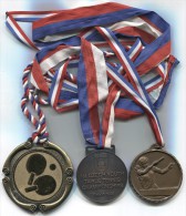 Table Tennis - Medal , 3 Pieces, Diameter 70,  50 Mm - Tenis De Mesa