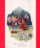 ITALIA - 1932 - CARTOLINA - Viaggiata  - Affrancata - Illustrata Da  Castelli - Bambini - Dopo Il Rancore Torna L'amore - Castelli