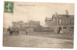 95 DOMONT QUARTIER DE LA GARE  1916   HOTEL   BON ETAT  VOIR LES 2 SCANS - Domont