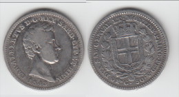 **** ITALIE (SARDAIGNE) - ITALIA (SARDINIA) - 50 CENTESIMI 1843 TORINO - EAGLE HEAD - SILVER **** EN ACHAT IMMEDIAT !!! - Italian Piedmont-Sardinia-Savoie