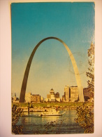 GATEWAY ARCH & ST. LOUIS WATERFRONT View From East 1966 Used Airmail Stamp - St Louis – Missouri