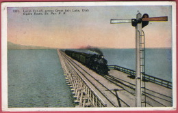 GREAT SALT LAKE - Lucin Cut-off , Across Great ( Usa Vintage Postcard ) * Train Tren Railway Steam Locomotive Ferrovia - Salt Lake City