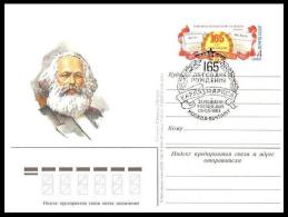 USSR 1983  Postal Stationary Card FDC 165th Birth Anniversary Of Karl Marx - Karl Marx