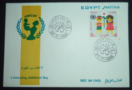 EGYPT / 1986 / UN / UNICEF / CHILDREN'S DAY / FLOWER / FDC - Lettres & Documents