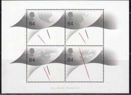 Mililennium Timekeeper Miniture Sheet, Clock, Map Of Europe, Great Britain / England, 1999 MNH - Blokken & Velletjes