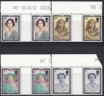 Gutter Pairs / Control No.,  The Queen Mother, Pearl, Mineral, Fmaous Ladies, Royal, 2002 MNH Great Britain / England - Ongebruikt