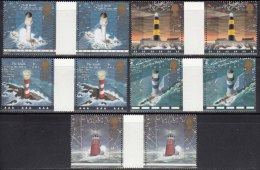 Gutter Pairs Lighthouse, Set Of 5, Architecture, Great Britain MNH 1998, England, - Nuovi