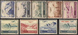 SWITZERLAND - SUISSE - AIRMAIL + OVPT - 2+5+1Fr. Ovp **MNH - 1941 - Nuovi