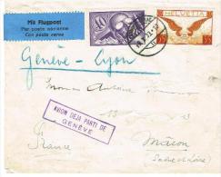 LETTRE OBLITERE .9.10.1933 . ESTAVAYER-LE-LAC. / MACON . TIMBRES C/.S.B.K. Nr:F7.F14. - Other & Unclassified