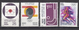 INDIA, 1976,  XXI Olympic Games, Olympics, Set 4 V,  Hockey, Athletics, MNH, (**) - Neufs
