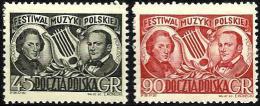 POLAND MUSIC FESTIVAL MAN CHOPIN ETC.SET OF 2  1930's MINTLH SG103-04 READ DESCRIPTION !! - Ongebruikt