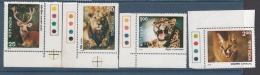 INDIA, 197 Fauna, Indian Wildlife, Wild Life, Set 4 V, Animals, Deer, Lion, Leopard, Jackal,  With T/Ls,  MNH, (**) - Unused Stamps