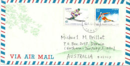 JAPON.Championnats Du Monde De Ski Alpin 1993, Morioka Shizukuishi (préfecture D´Iwate) Sur Lettre Adressée En Australie - Briefe U. Dokumente