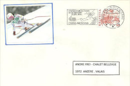 Championnat Du Monde De Ski Alpin 1987 A Crans-Montana, Enveloppe Souvenir - Brieven En Documenten