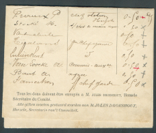 Liste De Souscription Avec Cachet Du Bureau Ferroviaire De HEYST Le 23 Juin 1901.  TB Frappe - 9239 - Franchise