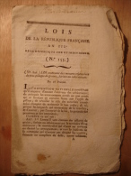 BULLETIN DES LOIS De 1795 - REBELLES TOULON - REPRESSION PILLAGE GRAINS FARINES SUBSISTANCES AMBASSADEUR DETENUS EMIGRES - Décrets & Lois
