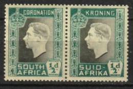 South Africa - 1937 Coronation ½d Pair (**) # SG 71 , Mi 109-110 - Unused Stamps