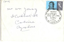 Great Britain 1966  Robert Burns  FDC (Norm) - 1952-1971 Dezimalausgaben (Vorläufer)