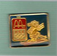 Pin´s  Sport  Ski, J.O  Aux  U . S . A  En  1988   Avec  Mac  Donald's - McDonald's