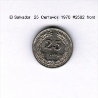 EL SALVADOR    25  CENTAVOS  1970   (KM # 139) - Salvador