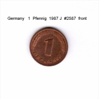 GERMANY    1  PFENNIG  1987 J   (KM # 105) - 1 Pfennig