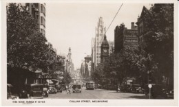 Melbourne Australia, Collins Street Scene, Rose Series # P. 10765, C1930s Vintage Real Photo Postcard - Melbourne