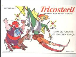 Buvard Tricosteril Pansement Pour Petites Blessures N°3 Don Quichotte Et Sancho Pança - Produits Pharmaceutiques