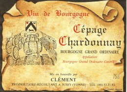 Etiquette Neuve De Vin De Bourgogne - CLEMENT - Chardonnay - Bourgogne