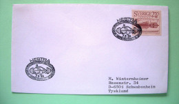 Sweden 1986 Cover From Hestra - Music Instruments - Key Harp Violon - EUROPA CEPT - Weight Lifting Cancel - Covers & Documents