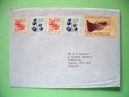 Sweden 1989 Cover To England - Boat - Fruits - Briefe U. Dokumente