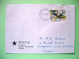 Sweden 1989 Cover To England - Horse - Jumping - Briefe U. Dokumente