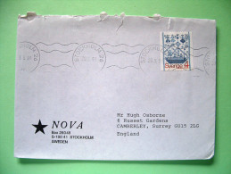 Sweden 1991 Cover To England - Lace - Ship - Briefe U. Dokumente