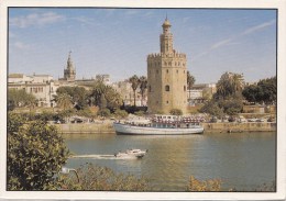 Delcampe - ZS49581 Sevilla La Torre Del Oro    Ship Bateaux    2 Scans - Hausboote
