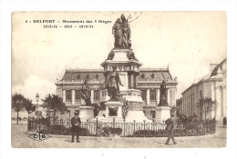 Cp, 90, Belfort, Monument Des 3 Sièges, Voyagée 1921 - Belfort – Siège De Belfort