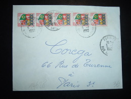 LETTRE TP BLASON ORAN 0,05F X5 OBL. 5-1-1962 PARIS 75 (75) - 1941-66 Stemmi E Stendardi