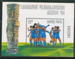 HUNGARY-1986.Souvenir Sheet - World Cup Soccer Championship,Mexico MNH!! - Ungebraucht
