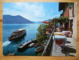 Suisse : Porto-Ronco : Pensione Ristorante Posta - Animée / Animata - Plan Inhabituel / Vista Insolita  (n°680) - Ronco Sopra Ascona