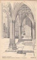 C1930 EXETER CATHEDRAL - BENEATH ORGAN LOOKING TOWARDS N TRANSEPT - PUB. WORTH & CO - Exeter