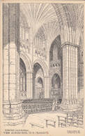 C1930 EXETER CATHEDRAL - VIEW ACROSS NAVE TO N TRANSEPT - PUB. WORTH & CO - Exeter