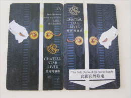 China Hotel Key Card,Chateau Star River Hotel(two Different,with Tiny Scratch) - Non Classificati