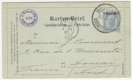 Turkey 1900 Austrian Post In Ottoman Levant - Lettercard - Constantinople To France - Covers & Documents