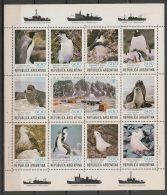 ANTARTIC FAUNA - PENGUINS - SEA WOLF - BIRDS - COMPLETE 1980 ARGENTINA SHEET - Yvert # Bloc 26 - ** MINT NH - Pingouins & Manchots
