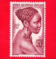 Nuovo - Africa Equatoriale Francese - A.E.F. - 1947 - Donna - Pettinatura - Jeune Fille Bacongo - 20 - Nuovi