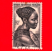 AFRICA Equatoriale - AEF - Usato - 1947 - Donna - Pettinatura - Jeune Fille Bacongo - 25 - Used Stamps