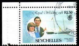 SEYCHELLES 1981 Royal Wedding. Royal Yachts - 1r.50 - Prince Charles And Lady Diana Spencer   FU - Seychelles (1976-...)