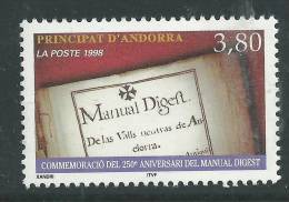 Andorre  N° 511 XX 250ème Anniversaire Du Manual Digest Sans Charnière TB - Unused Stamps