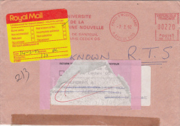 AMOUNT 220, PARIS, UNIVERSITY, SPECIAL MACHINE STAMPS ON COVER, 1992, FRANCE - Lettres & Documents