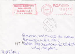 AMOUNT 8000, CLUJ NAPOCA, MAYOR OFFICE, MACHINE STAMPS ON SPECIAL COVER, 2003, ROMANIA - Frankeermachines (EMA)