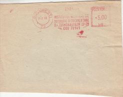 AMOUNT 5.00, BUCHAREST, INSTITUTE, MACHINE STAMPS ON FRAGMENT, 1990, ROMANIA - Machines à Affranchir (EMA)